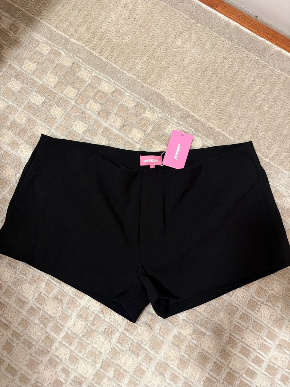 Edikted Black Micro Shorts